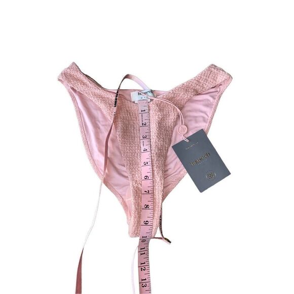 House of CB Antilla Crinkled Brief Bikini Bottom in Color Blush size M - Picture 9 of 11